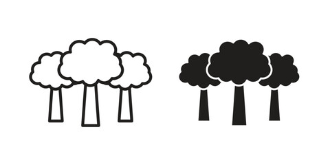 Trees icon in editable style. Vector icon graphics