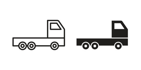Truck container empty icon in editable style. Vector icon graphics