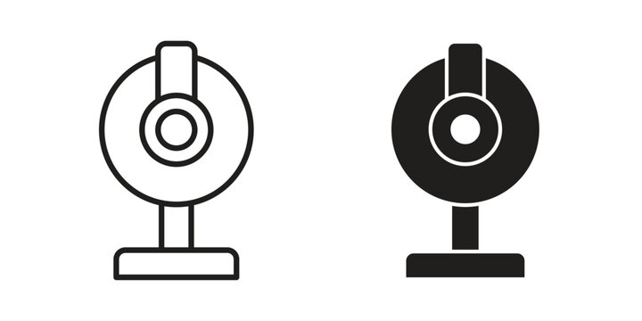 Webcam icon in editable style. Vector icon graphics