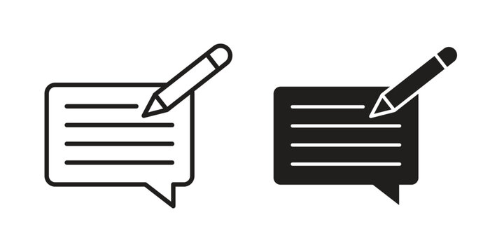 Writing feedback icon in editable style. Vector icon graphics