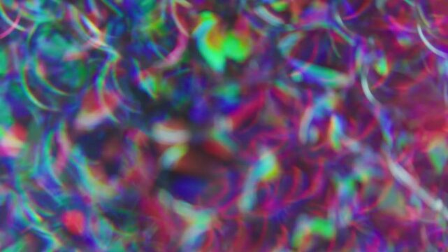 Vibrant bubbles. Uneven abstraction. Defocused blue purple pink colorful round texture glow dazzle on creative reflection background.