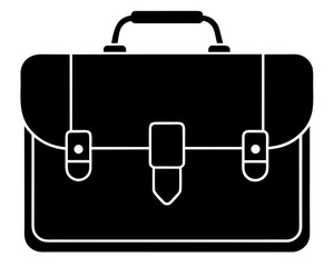 Corporate business briefcase icon silhouette vector illustration isolated on white background