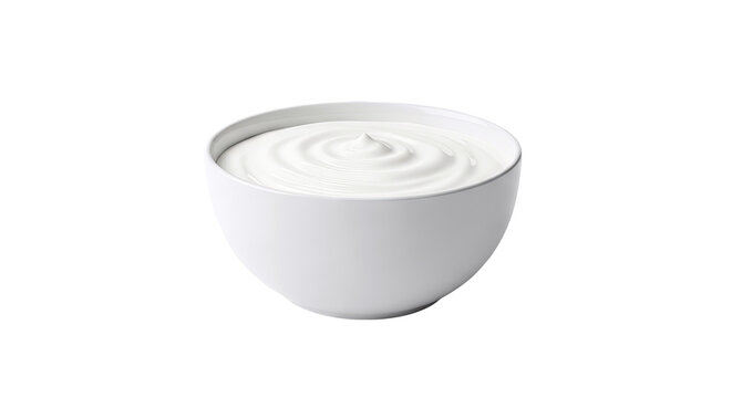 White Bowl Filled with Creamy Yogurt