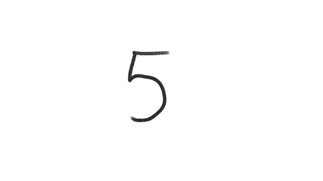 Simple and clean digital illustration of the counting number in black ink on a white background, perfect for educational or design purposes