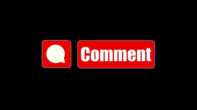 Comment Button Icon Animation on Black Background &ndash; Social Media Message Interface