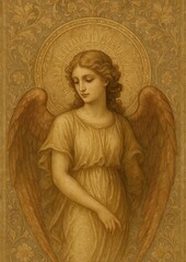 Obraz premium Elegant angelic vintage art