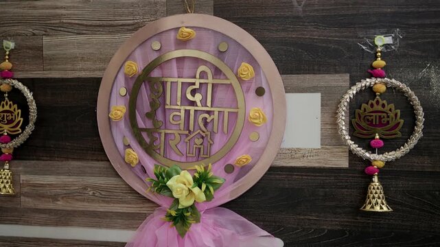 A video showcasing traditional Indian wedding decorations and ornaments on display, Shaadi Wala Ghar Object Background
