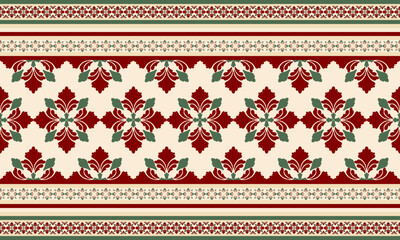 Vintage Floral Carpet Pattern Seamless &ndash; Elegant Red and Green Classic Rug Design
This seamless vintage floral carpet pattern features elegant symmetrical motifs in red, green, and beige tones.