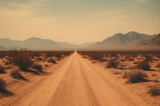 Desert road endless journey.