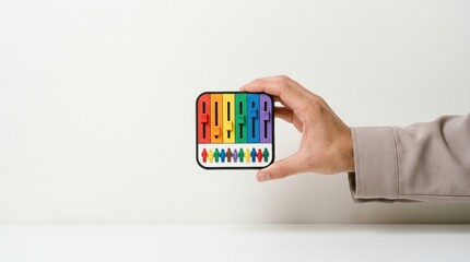 diversity, inclusion, equality, human resources, management, social justice, lgbtq faders held by hand representing demographic balance and corporate workplace equity