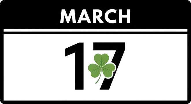 Wishing you a lucky happy st patrick's day with a green shamrock