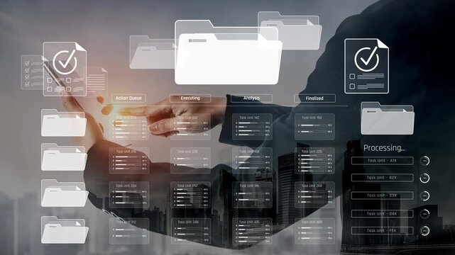 Project management system showing workflow stages, task progress, and review status. Task progress tracks completion, task progress improves workflow, and task progress ensures visibility. Marrow
