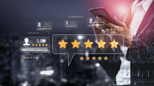 Customer centric review and rating system support product review, digital rating concept, and customer give good trust by visualizing people choice through stars and feedback content technology Marrow