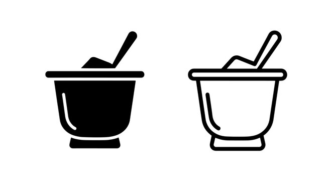 Butter dish with knife icons, solid black and outline, simple vector art.