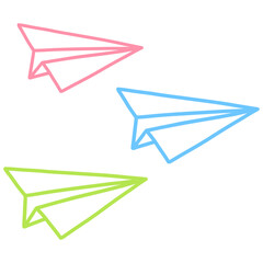 Colorful Paper Plane Drawing Illustration
