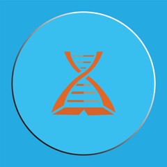 DNA Double Helix Icon in Blue Gradient Circle