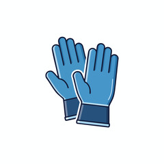 Obraz premium Stylish Blue Gloves for Gardening Cleaning and Outdoor Activities