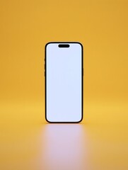 Modern smartphone mockup on golden studio background