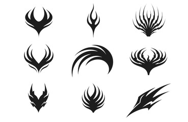 Fototapeta premium Nitro Boost Flame icon set of silhouette vector illustration isolated on white background