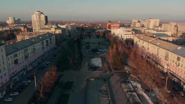Barnaul, Russia. Aerial drone view