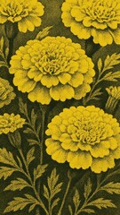 Fototapeta premium Vibrant marigold floral mobile wallpaper