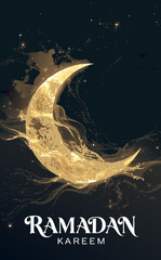 Beautiful ramadan background with lantern and mosque at night with bokeh lights  Traditional islamic celebration background for ramadan kareem premium template with editable file
