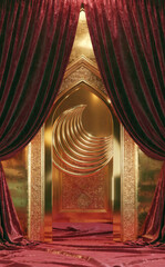 Beautiful ramadan background with lantern and mosque at night with bokeh lights  Traditional islamic celebration background for ramadan kareem premium template with editable file
