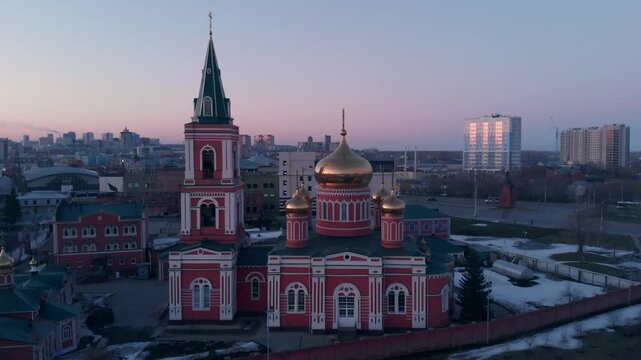 Barnaul, Russia. Aerial drone view