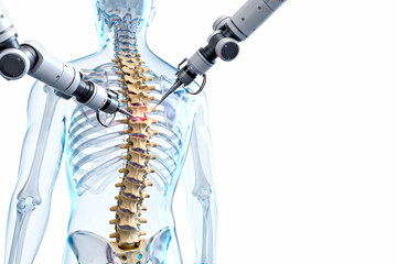 Robotic spine surgery illustration