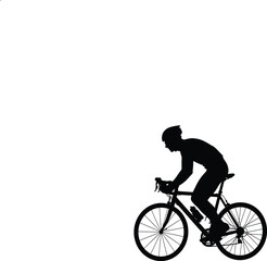 Silhouette of a cyclist riding a bicycle