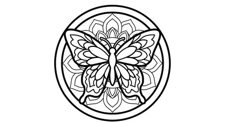 Hand Drawn butterfly Coloring Book Illustration Designs &ndash; Detailed Black and White Line Art Pages for Kids and Adults