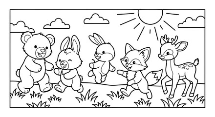 Hand Drawn Coloring Book Illustration Designs &ndash; Detailed Black and White Line Art Pages for Kids and Adults