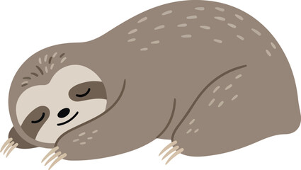 Obraz premium Sleeping Sloth Animal Flat Design Illustration