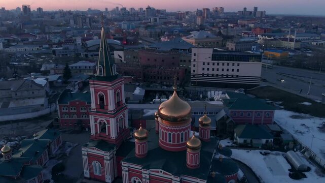 Barnaul, Russia. Aerial drone view
