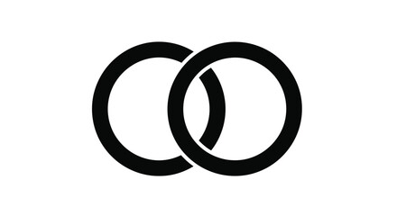 Two interlocking circles forming an infinity symbol presented as a striking black silhouette © Jewel