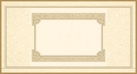 Obraz premium Elegant vintage frame with intricate gold design and empty space