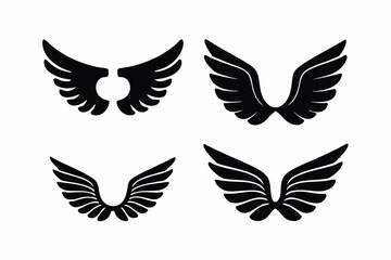 Elegant Angel Wings Silhouette bundle Vector Design