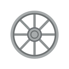 Obraz premium Gray Wheel Icon on White