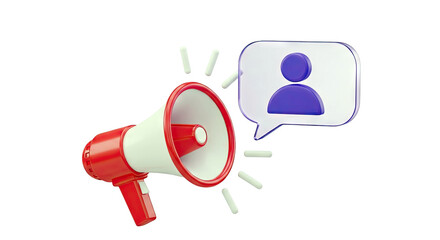 Naklejka premium Megaphone Announcing User Profile Icon
