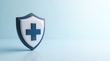 Obraz premium Healthcare protection shield with medical cross symbol representing health insurance and patient safety coverage