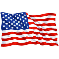 Obraz premium Waving American Flag Illustration - Stylized United States National Flag Vector