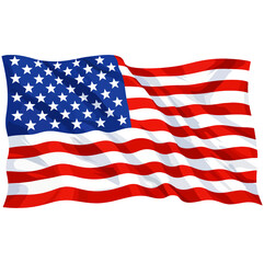 Obraz premium Waving American Flag Illustration - Stylized United States National Flag Vector