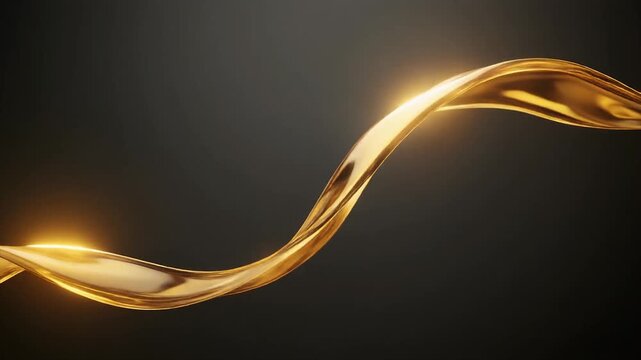 Futuristic looped golden glass ribbon undulating slow motion top down camera seamless surreal ambience cascading softly abstract unique style ultra realistic cinematic loop