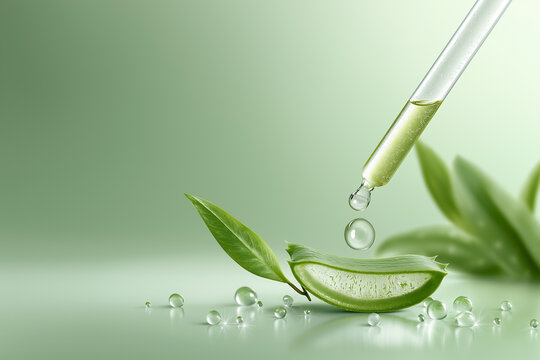 Luxurious skincare packaging features aloe vera, merging nature with elegance in delicate design Generative AI