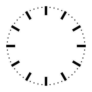 vector clock face one, clipart isolated on transparent background. 
