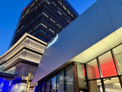 Yokohama, Kanagawa, Japan - January 13, 2026: Exterior facade of KT Zepp live music venue hall building in Yokohama