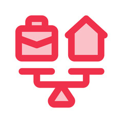 Obraz premium work life balance outline fill icon
