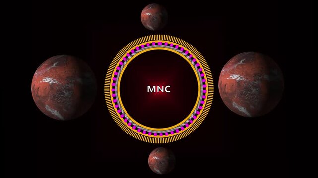 Global MNC Network with Digital Icons and World Map Background multinational corporation connection .4k video