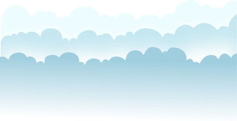 Minimalist light blue cloudy sky background with gradient layers illustration