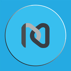 Modern Abstract Geometric Logo Design with Interlocking Loops on Blue Background